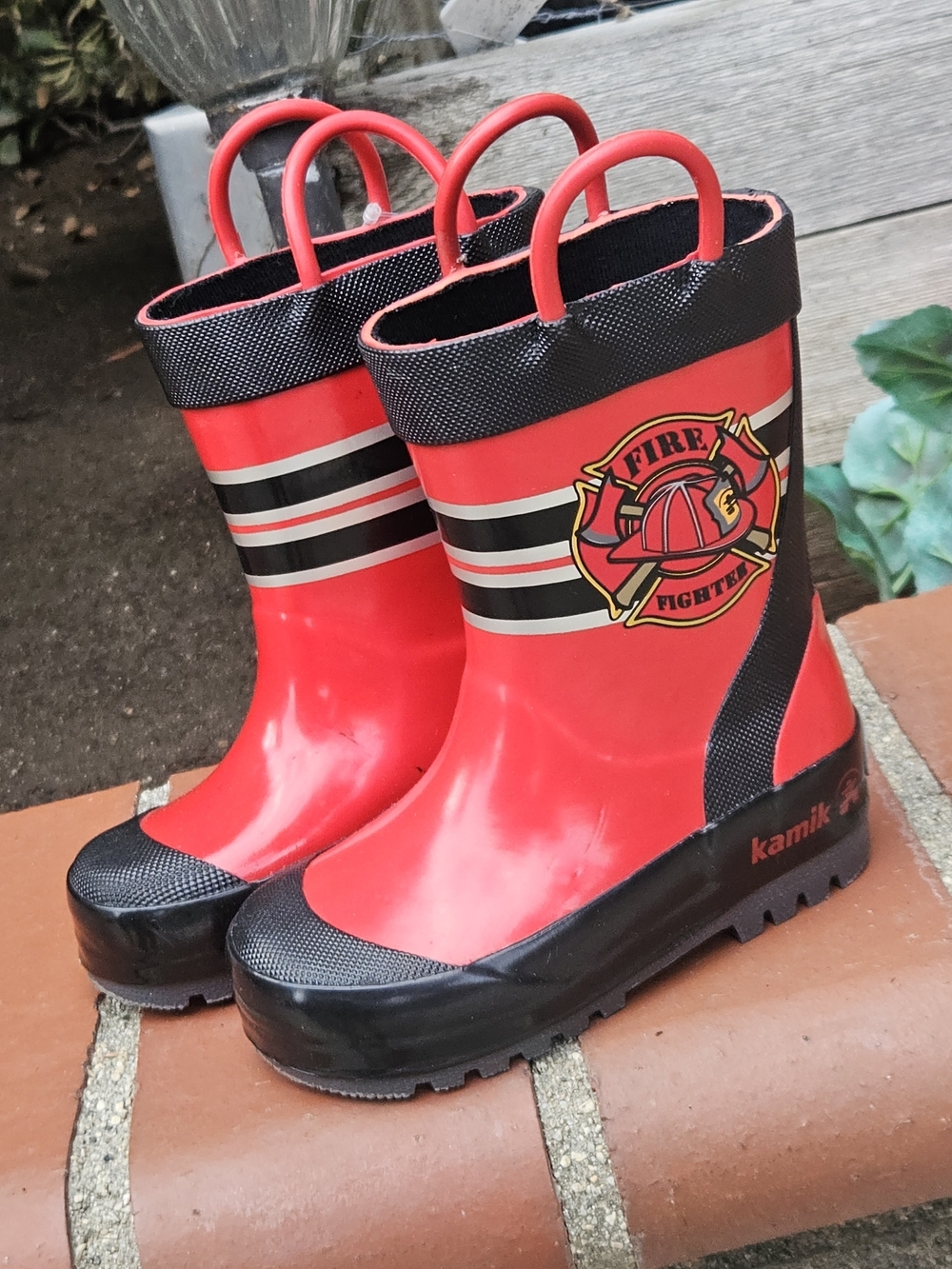 Kamik Kids' Red Firefighter Rain Boots